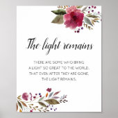 光はバーボンディの花の追悼を残す ポスター (正面)