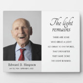 光は写真と共に葬儀記念詩を残す フォトプラーク (正面)