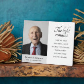 光は写真と共に葬儀記念詩を残す フォトプラーク (側面)