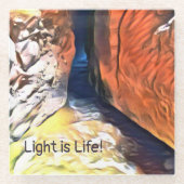 光は生命である – コーストストーニクレバス ガラスコースター (正面)