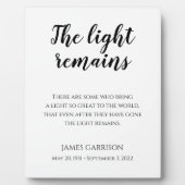 光は生命の記念お祝いに残る フォトプラーク (正面)