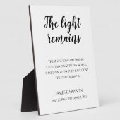 光は生命の記念お祝いに残る フォトプラーク (側面)