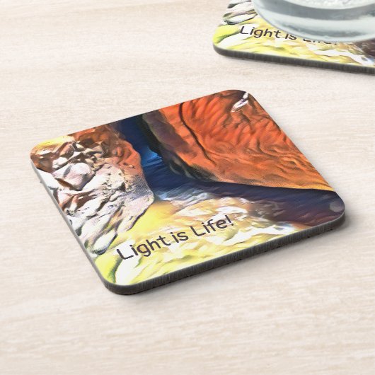 光は生命 – ビーチ洞窟から海 コースター (左側)