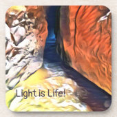 光は生命 – ビーチ洞窟から海 コースター (正面)