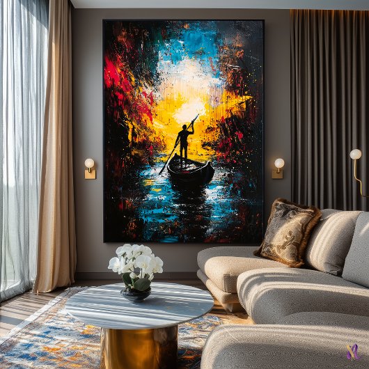 光への航海 – 表現主義抽象芸術川 ポスター