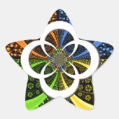 光り輝くハート 無縫の水玉模様 アブストラクトアート 星シール (正面)