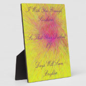 光り輝くバラ "十分な幸せを願う" アブストラクト フォトプラーク (側面)