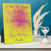 光り輝くバラ "十分な幸せを願う" アブストラクト フォトプラーク (側面)