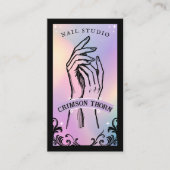 光り輝くホログラフィックビューティーネイルサロンラグジュアリー 名刺 (正面)