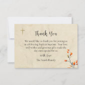 光り輝く人生の正統派キリスト教バプテスマ サンキューカード (正面)