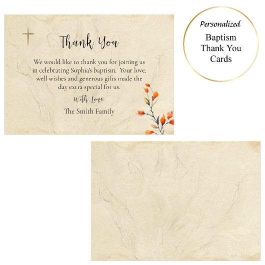 光り輝く人生の正統派キリスト教バプテスマ サンキューカード