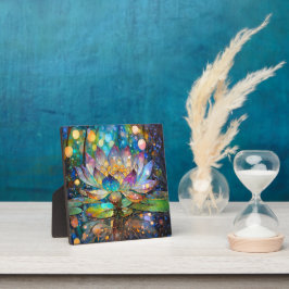 光り輝く蓮の花 フォトプラーク