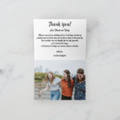 光り輝く赤いディスコボールと卒業帽の写真 サンキューカード (内部)