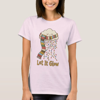 光り輝く雲マフラーのTシャツ クリスマスライトのトップス Tシャツ