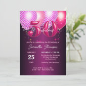 光り輝く風船が彩る ファビュラスな50歳の誕生日パーティー 招待状 (スタンド正面)