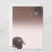 光り輝く、シックなローズがきらきらと踊るスイート16 招待状 (裏面)