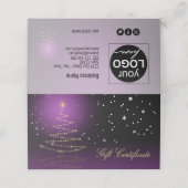 光り輝モダンくクリスマスツリーギフトカード プレイスカード (外部開封)