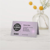 光り輝モダンくクリスマスツリーギフトカード プレイスカード (裏面)