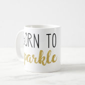 光ること生まれる金ゴールドのグリッターコーヒー・マグ コーヒーマグカップ (正面左)