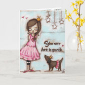 -光るためにバースデー・カード生まれて下さい カード (黄色い花)