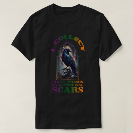 光るものと心の傷を集めている Tシャツ (デザイン正面)