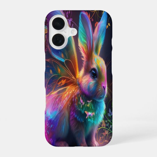 光るウサギ iPhone 16ケース (裏面)