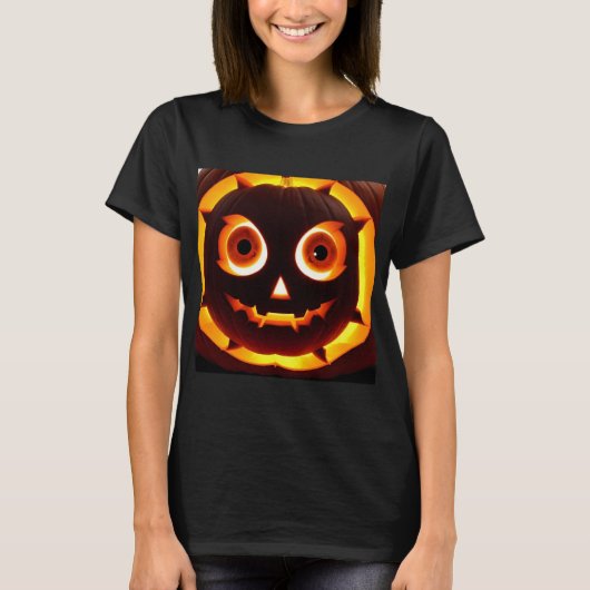 光るカボチャのランタン Tシャツ (正面)