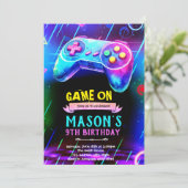 光るゲームパーティーの招待状 招待状 (スタンド正面)