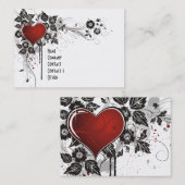 光るハート、葉、花 - オリジナル 名刺 (正面/裏面)