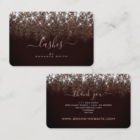 光るバラエレガント金ゴールドグリッターラッシュアーティスト 名刺 (正面/裏面)