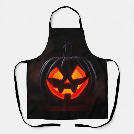 光るパンプキンのハロウィンエプロン エプロン (正面)