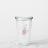 光るピンクのタチアオイの花 パーソナライズド アクリルタンブラー (裏面)