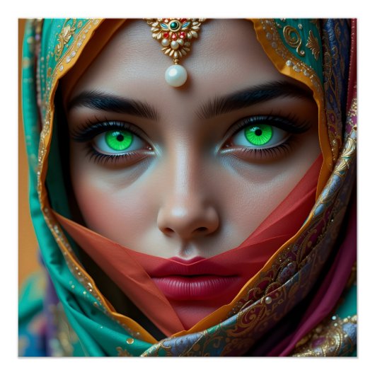 光るペーパークラフトポートレート ポスター (正面)