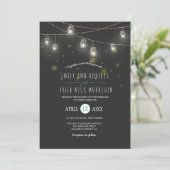 光るマソンベアの列にうっとりと魅せられる　ウェディングでのホタルの光 招待状 (スタンド正面)
