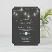 光るマソンベアの列にうっとりと魅せられる　ウェディングでのホタルの光 招待状 (スタンド正面)