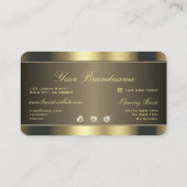 光るラインフェイクストーンを使用した高級金ゴールドカラー 名刺 (裏面)