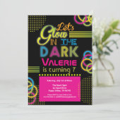 光る女の子の誕生日ネオンライト 招待状 (スタンド正面)