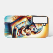 光る柔らかいベビーを持つ母は芸術を抱擁 SAMSUNG GALAXYケース (裏面横)