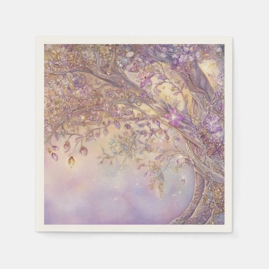 光る森のナプキン スタンダードカクテルナプキン (正面)