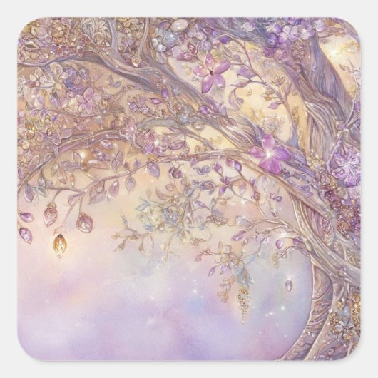 光る森の正方形のシール スクエアシール (正面)