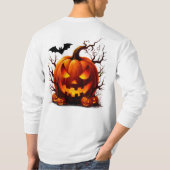 光る目で不気味なジャック・オ・ランタン 🎃 Tシャツ (裏面)
