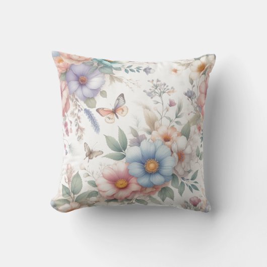 光る花と蝶🌼 クッション (正面)