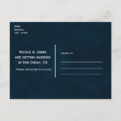 光る花の夜の庭園ウェディング Save the Date 案内ポストカード (裏面)