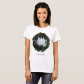 光る蓮の花ウォーターリリー フローラル オーダーメイド Tシャツ (正面フル)