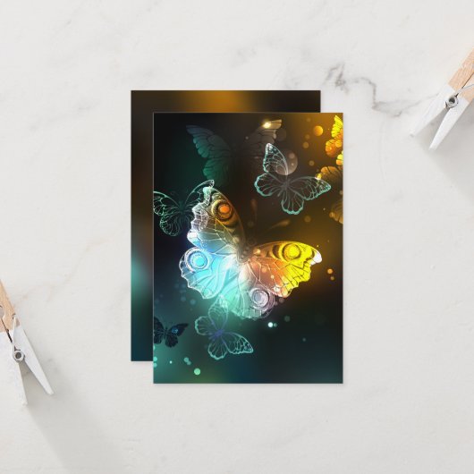 光る蝶と蝶 カード (正面/裏面インサイチュ)