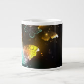 光る蝶と蝶 ジャンボコーヒーマグカップ (正面)