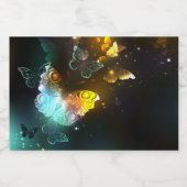 光る蝶と蝶 リキュールボトルラベル (シングルラベル)