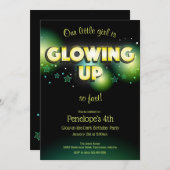 光る誕生日お子様招待状 招待状 (正面/裏面)