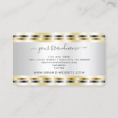 光る輝く金ゴールドと銀エレガントのシンプル 名刺 (裏面)