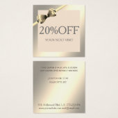 光る輝エレガントく弓シンプル割引カード (正面&裏面)